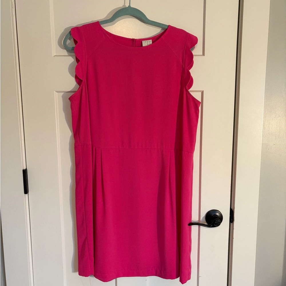 a new day Bright Pink Scalloped Mini Dress